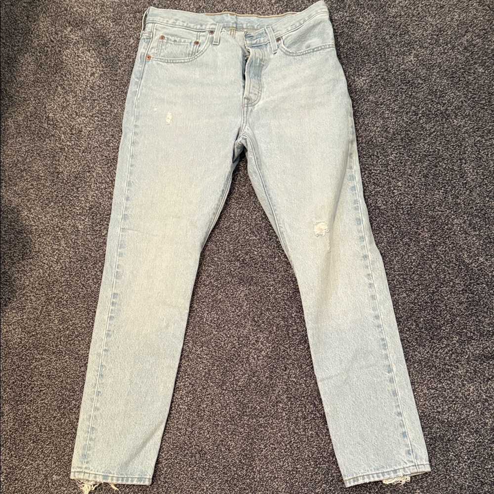 Classic Light Blue Straight Leg Jeans for Women